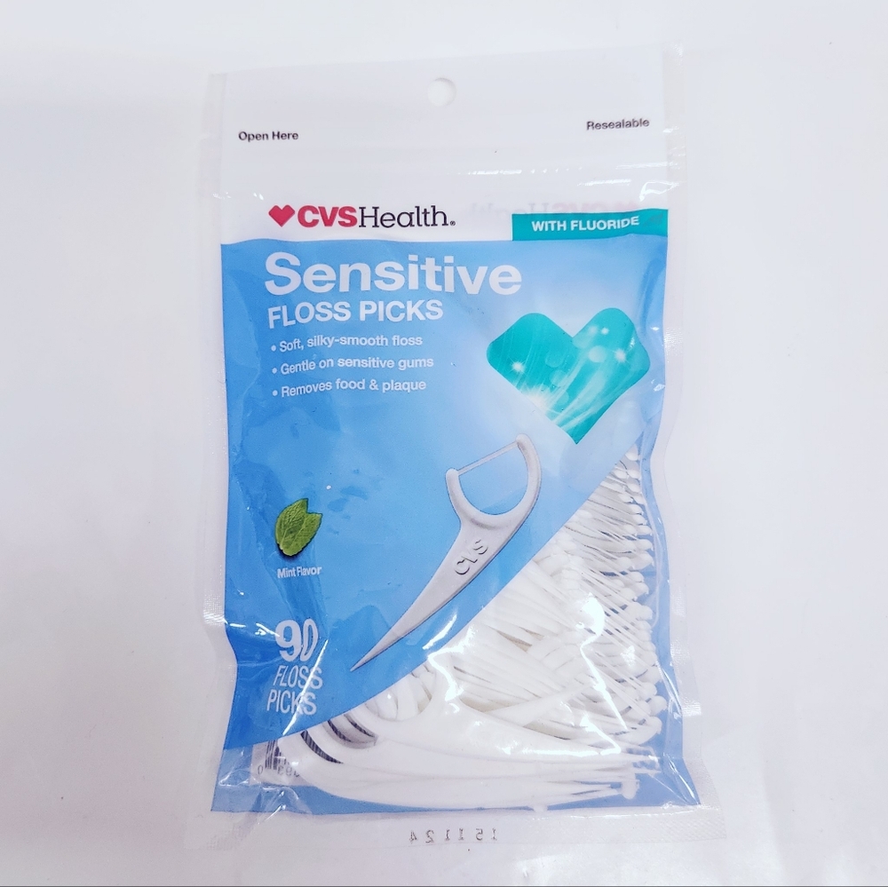 ⭐4/$15 CVS Sensitive Floss Picks Mint 90CT
